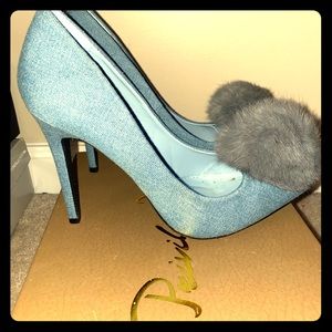 Playboy denim fur pump